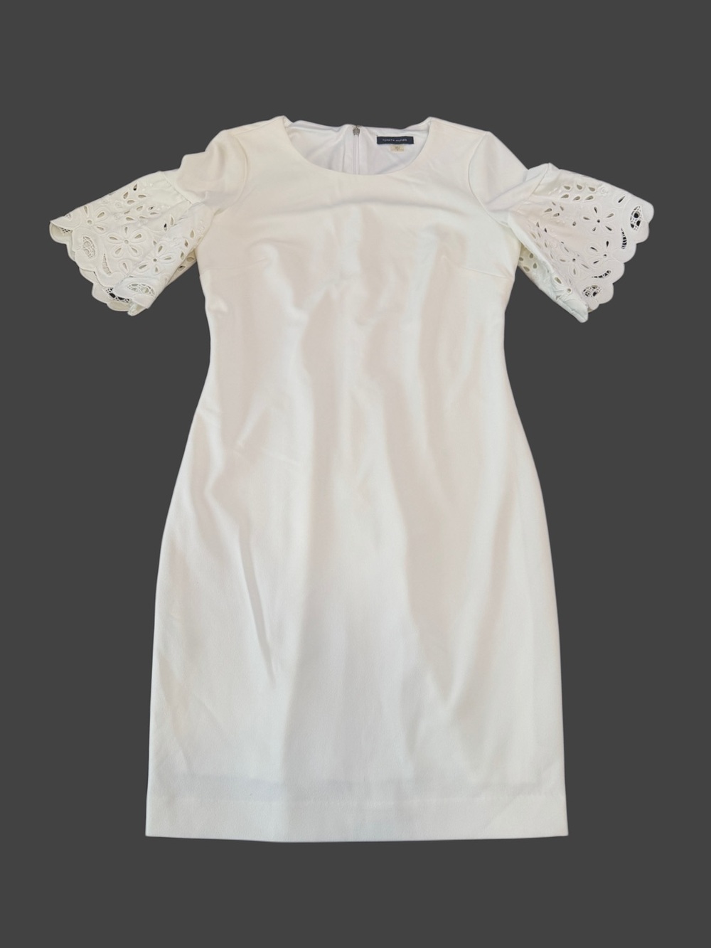 Tommy Hilfiger White Eyelet Sleeve Sheath Mini Dress